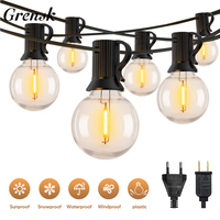 Guirxiété Lumineuse G40 Étanche en Plastique Incassable, Ampoules E12 1W, Guirxiété Extérieure, Prise EU US Connectable, Décoration de Jardin de Noël 1